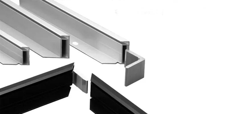 Silver and black frame profiles